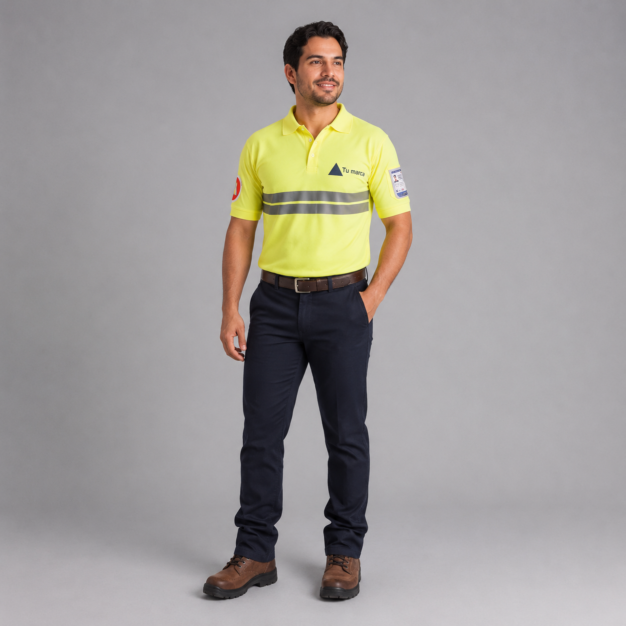 Playera de seguridad tipo polo con reflejante
