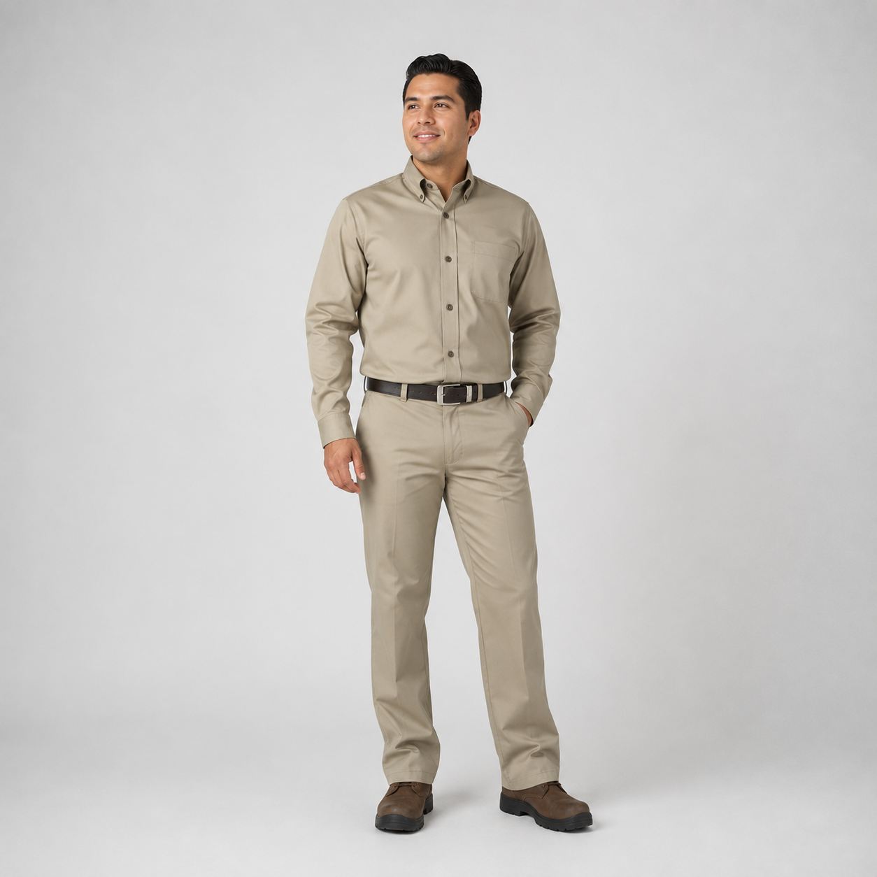Conjunto industrial de camisero y pantalón de gabardina